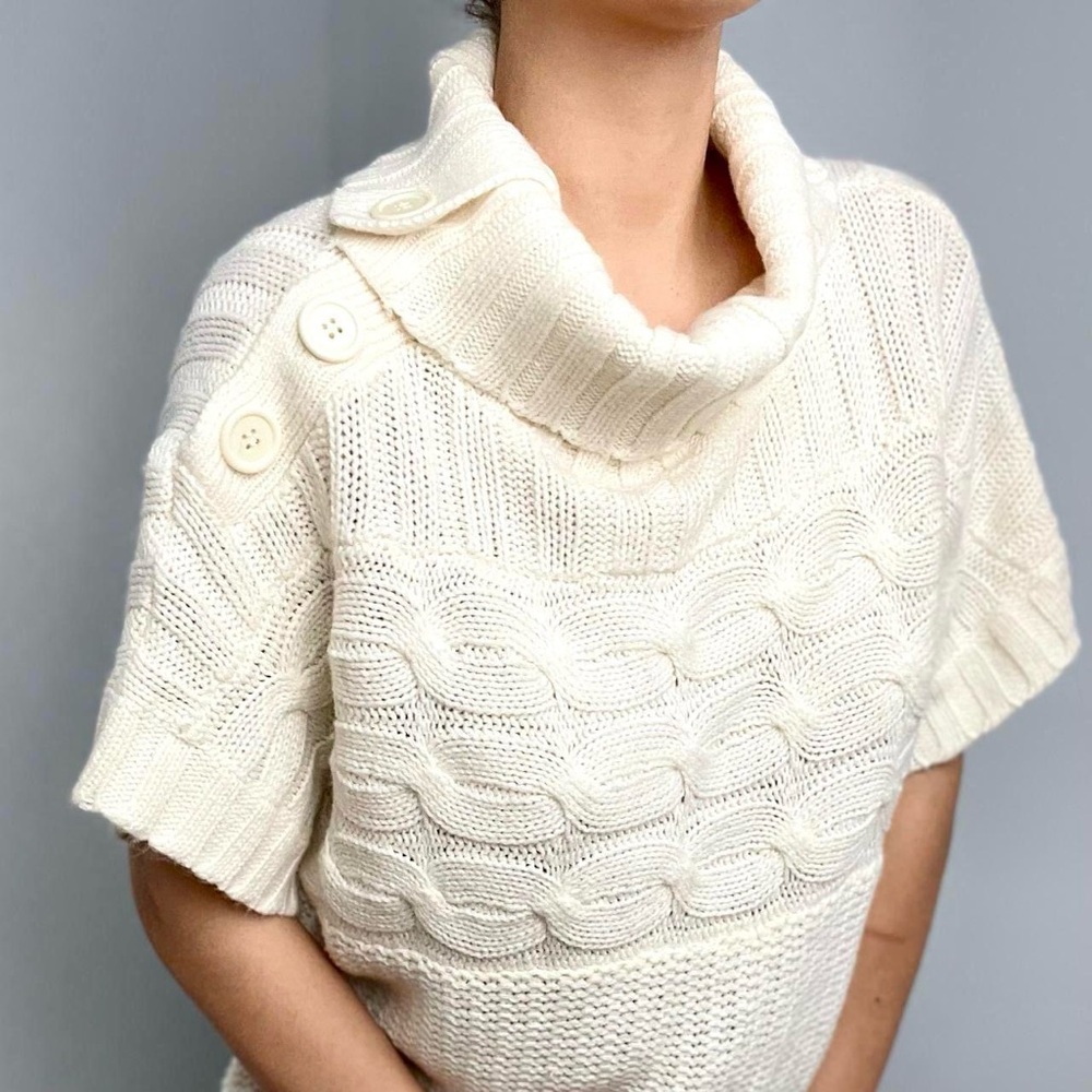 Y2K Cream Short Sleeve Sweater - Picture 3 of 15